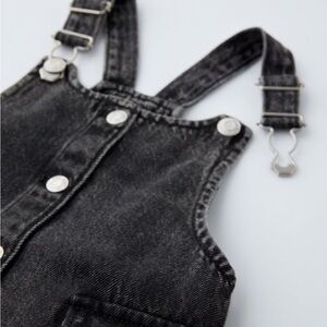Zara Girls | Black Denim Pinafore Dress